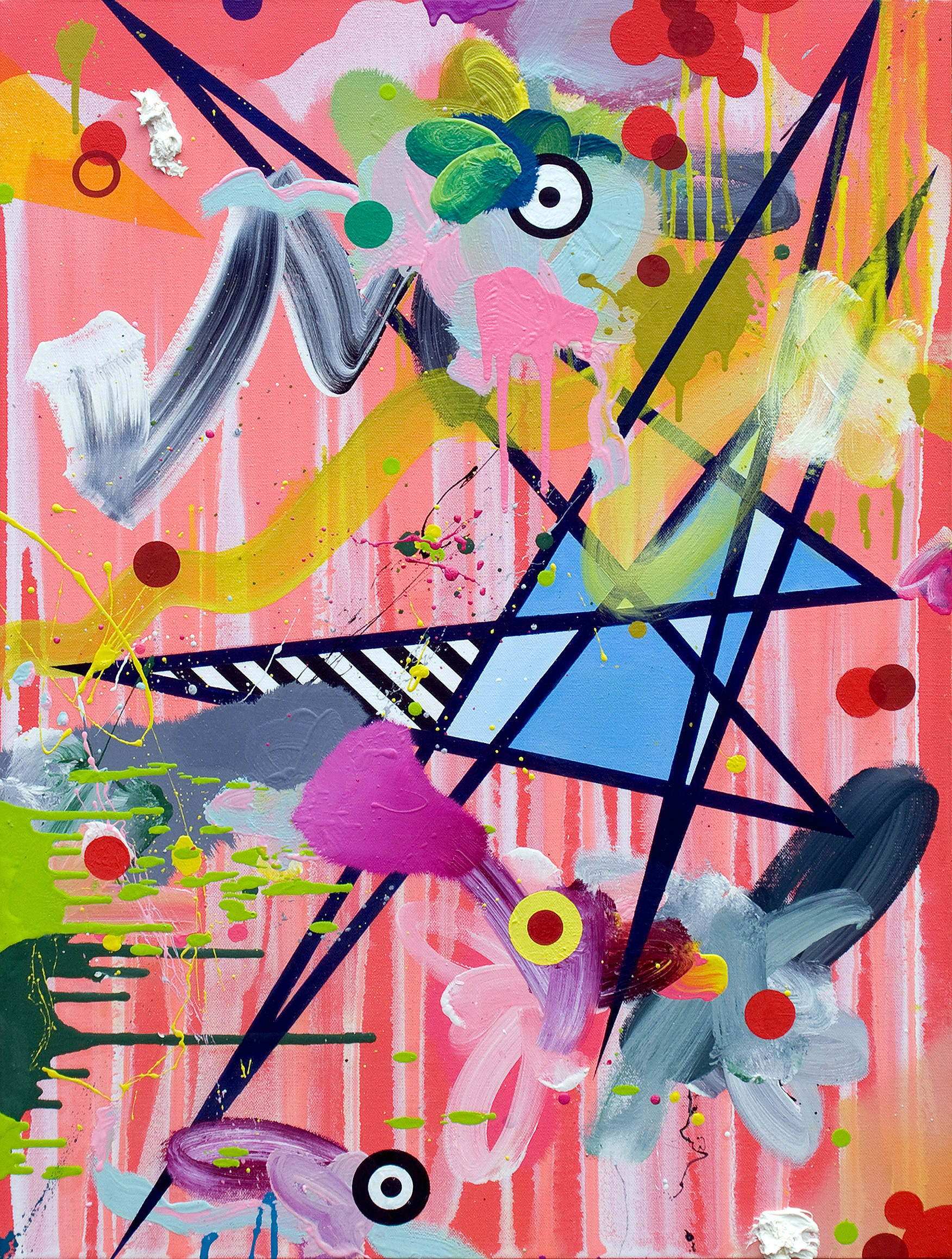 Untitled (Pink & Blue) 2015 80 x 60 cm Oil and acrylic on canvas 