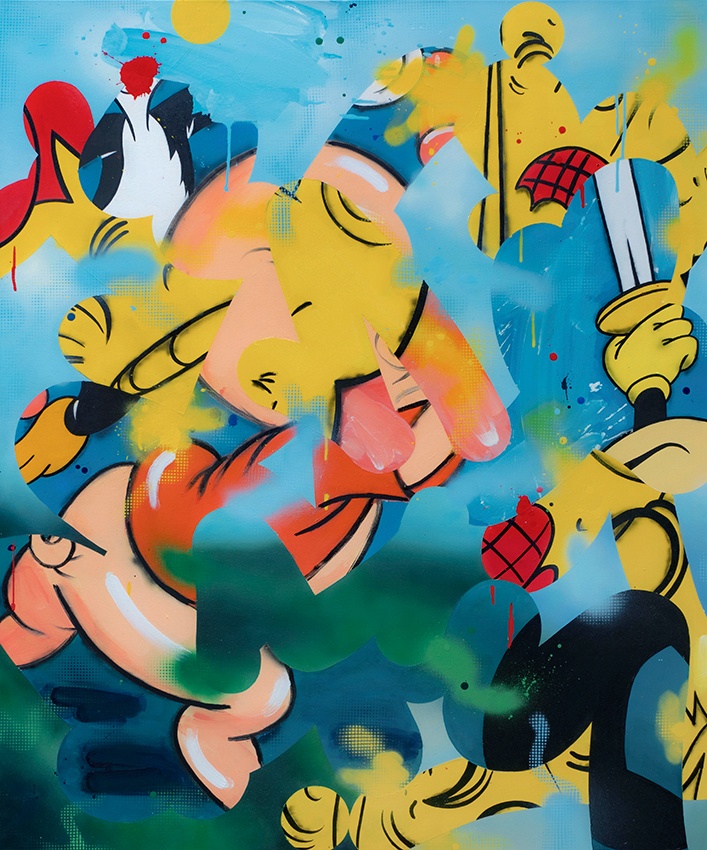 Double Standards 2024 120 x 100 cm Acrylic, spray paint and airbrush on canvas